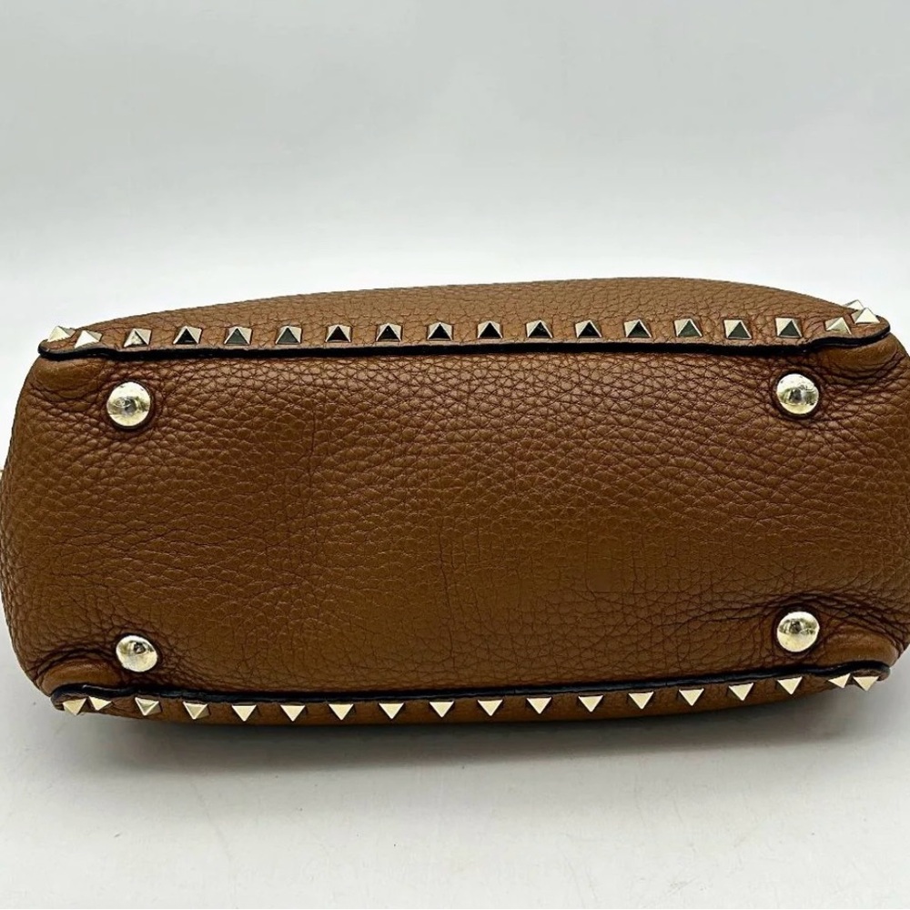 Brown Valentino Rock Stud Leather Tote - Picture 3 of 5